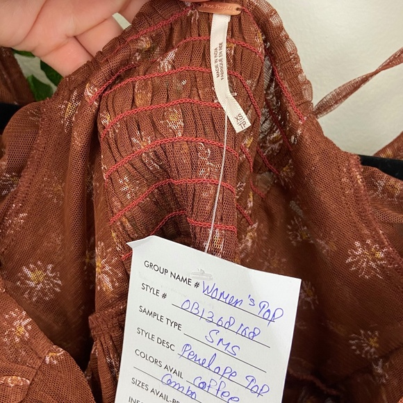Free People Penelope top in coffee combo Sz XS - Picture 5 of 5